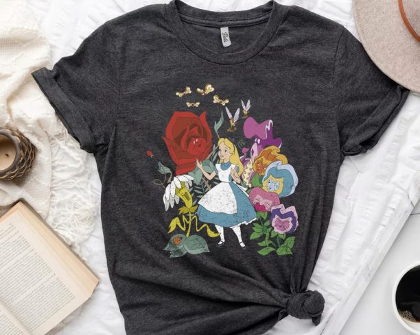 Disney Alice In Wonderland Alice In The Flowers Shirt, Disneyland Vacation Trip