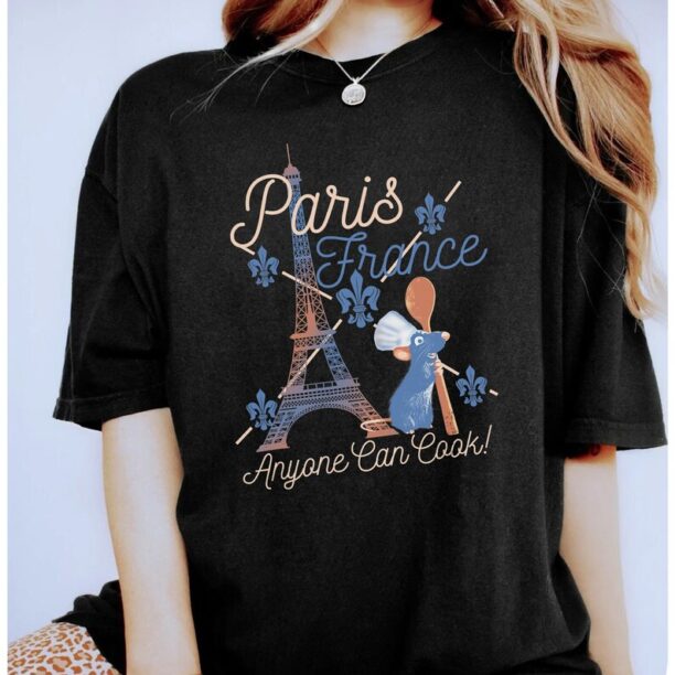 Disney Pixar Ratatouille Remy Paris France Poster Shirt, Disneyland Vacation Trip