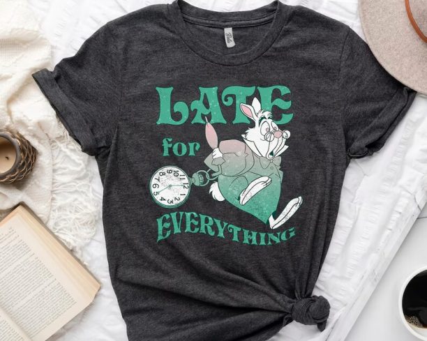 Disney Alice In Wonderland White Rabbit Late For Everything Shirt