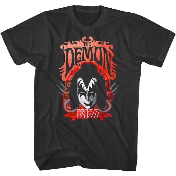 KISS Band Women's Boxy Tee Gene Simmons The Demon Poster T-Shirts Concert Loose Fit Top Ladies Retro Unisex Tees