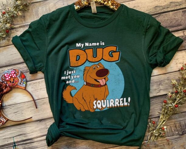 Retro 90s My Name Is Dug Squirrel Shirt Disney Up Dug Dog T-shirt Magic Kingdom Animal Kingdom Disneyland Trip Family