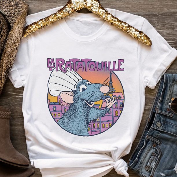 Retro Disney Pixar Ratatouille Remy Paris Little Chef Shirt