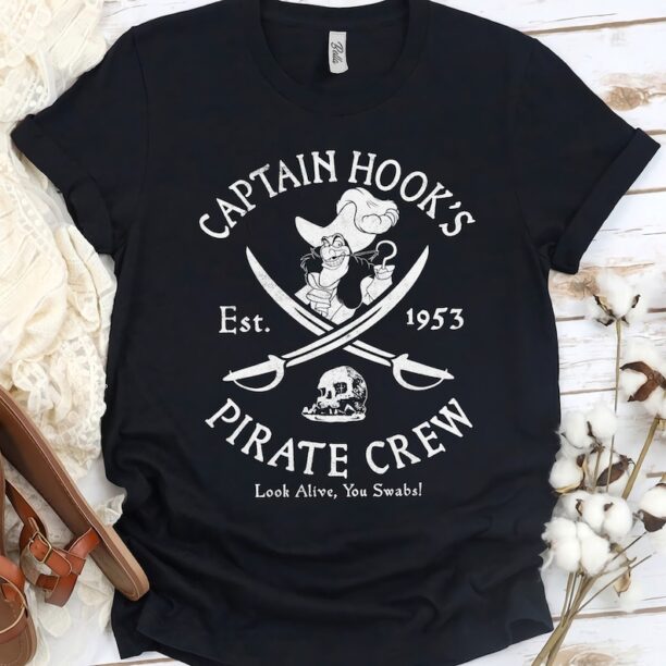 Disney Villains Captain Hook Pirate Crew Est 1953 Logo Shirt