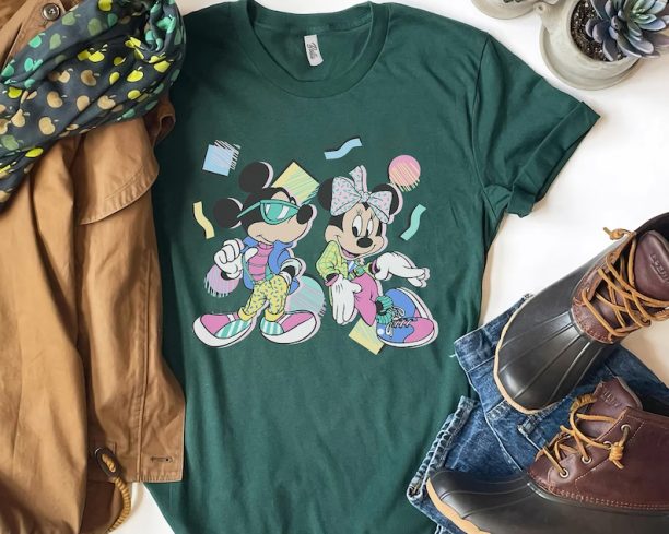 Retro Disney Mickey And Friends Mickey & Minnie 80's Style Shirt, Magic Kingdom