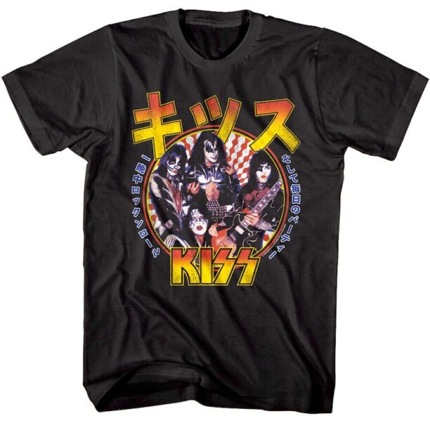 Kiss Oversize Shirt Rock n Roll All Nite Logo Unisex Graphic Tees Japanese Poster Women's T-Shirts Ladies Rocker Style