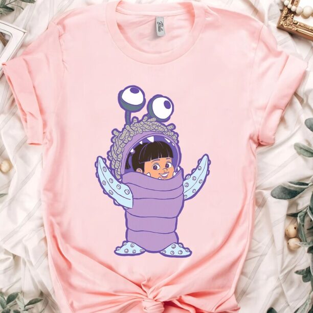 Cute Disney and Pixar’s Monsters, Inc. Boo Pink Shirt, Disneyland Vacation Trip