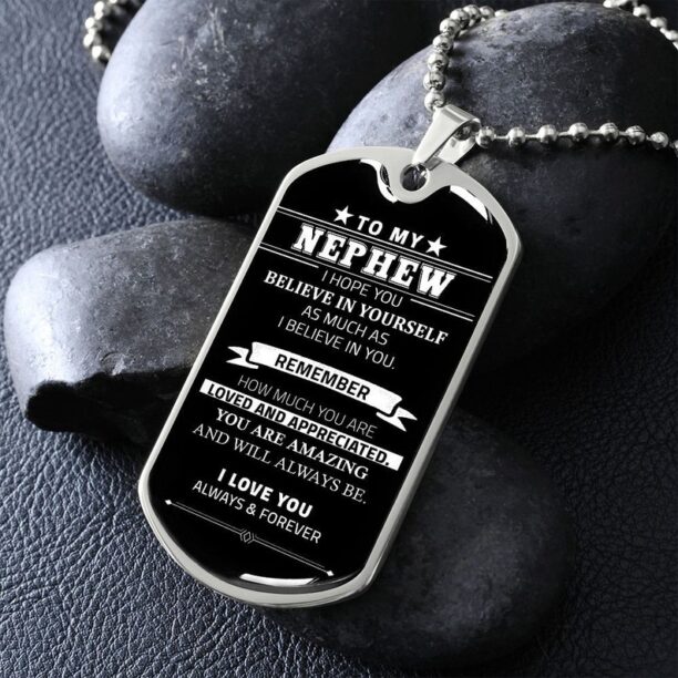 To My Nephew Dog Tag, Christmas Nephew Gift, Birthday Gift for Nephew, Nephew Gift from Aunt, Aunt and Nephew