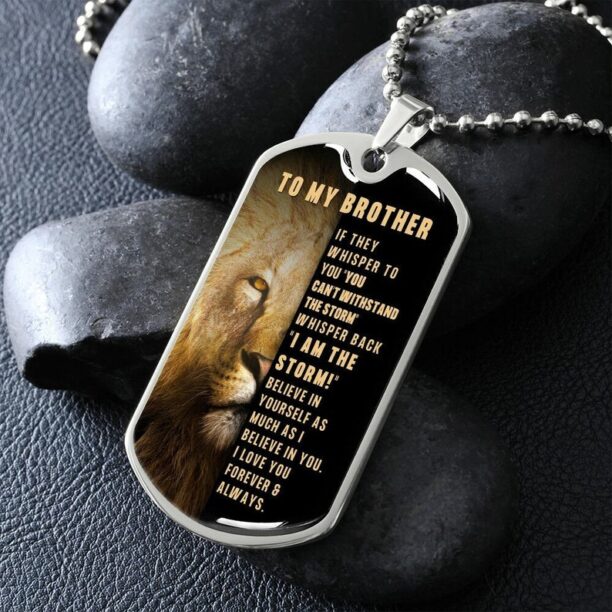 Brother Birthday Gift From Brother, Dog Tag Necklace for Christmas Gifts To Brother, To My Brother Engraved Necklace