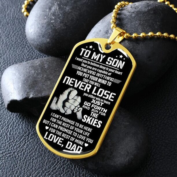 BESTSELLER To Son Dog Tag Necklace, Gift for Son, Dog Tag For Son, Son Gift from Dad, Dog Tag Necklace, Son Birthday