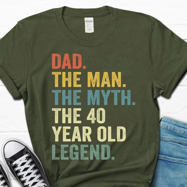 Dad The Man The Myth The 40 Year Old Legend Gift, 40th Birthday Men's Shirt, 40 Birthday Gift For Men