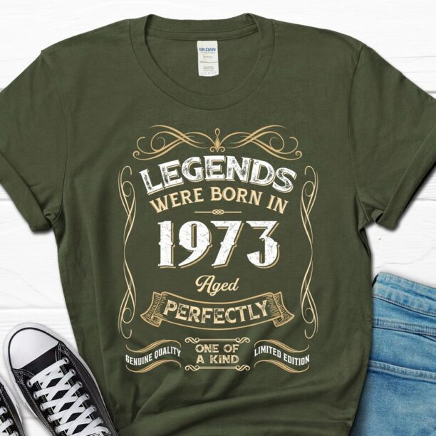 50th Birthday Gift for Men, Legends Were Born In 1973, 50 Birthday Men's Gift, Husband Birthday T-Shirt, Turning 50 Gift