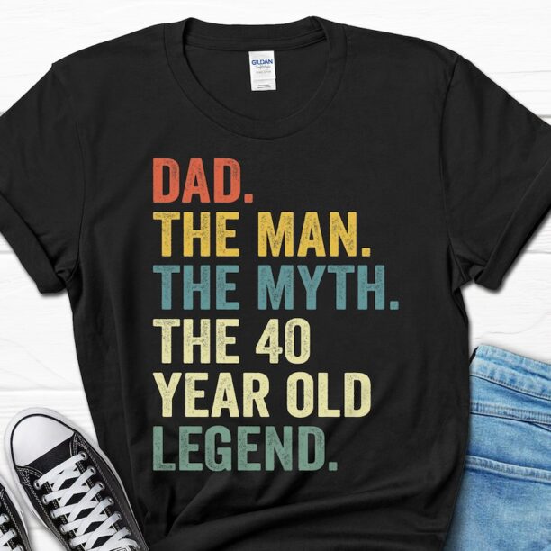 Dad The Man The Myth The 40 Year Old Legend Gift, 40th Birthday Men's Shirt, 40 Birthday Gift For Men