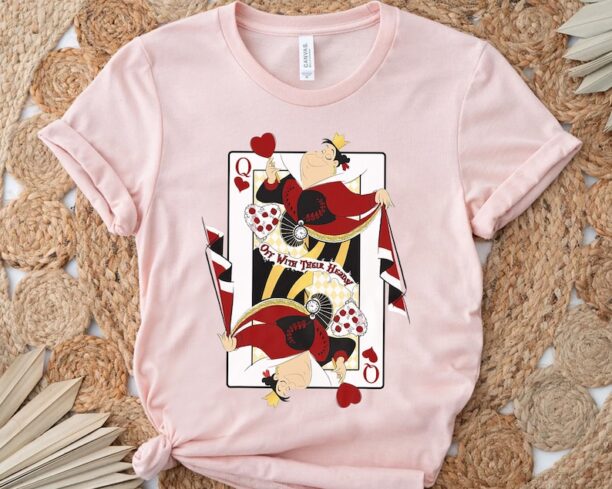 Disney Alice In Wonderland Queen Of Hearts Playing Card T-shirt