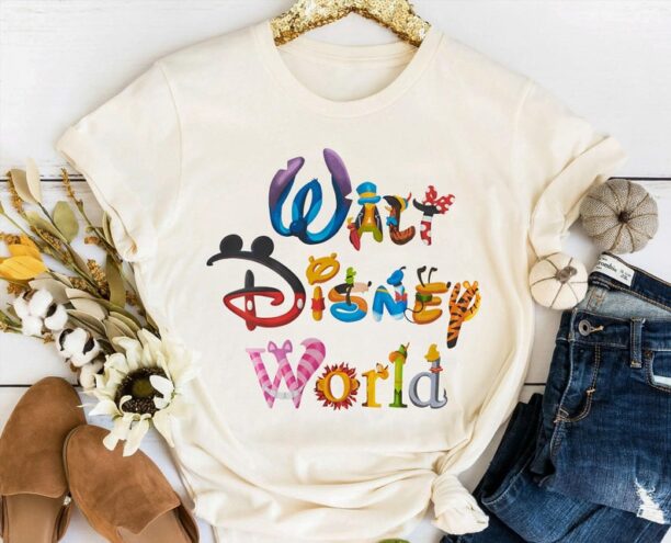 Walt Disney World Shirt / Disney Characters T-shirt / Magic Kingdom Theme Park / Disneyland Trip / Family Vacation /