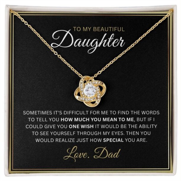 To My Daughter Necklace Gift From Dad, Daughter Father Necklace, Daughter Gift From Dad, With Message Card