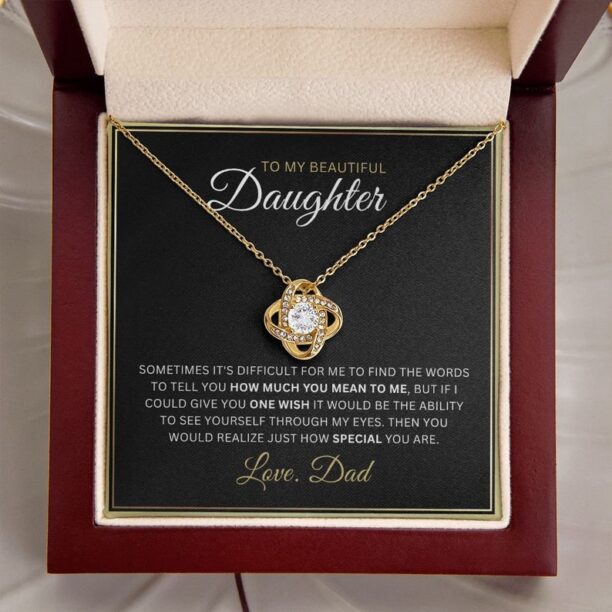 To My Daughter Necklace Gift From Dad, Daughter Father Necklace, Daughter Gift From Dad, With Message Card