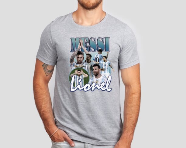 Lionel Messi Vintage Shirt, World Cup 2022, Football Player, Rap Hip Hop 90s Bootleg T Shirt, Men Women Size T-Shirt