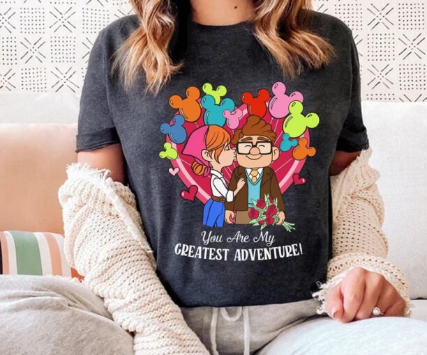 Retro Carl and Ellie Disney Balloon Shirt / You're My Greatest Adventure / Disney Up Valentine's Day T-shirt /