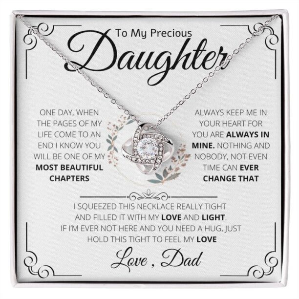 Personalized Daughter Necklace Gift From Dad | Gifts | To My Daughter from Dad | Christmas Gift | Birthday Gift