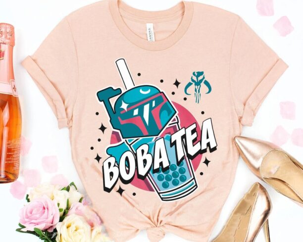 Funny Boba Fett Bubble Tea Shirt / Star Wars Bounty Hunter T-shirt / Galaxy's Edge Shirt / Disney World Tee / Disneyland