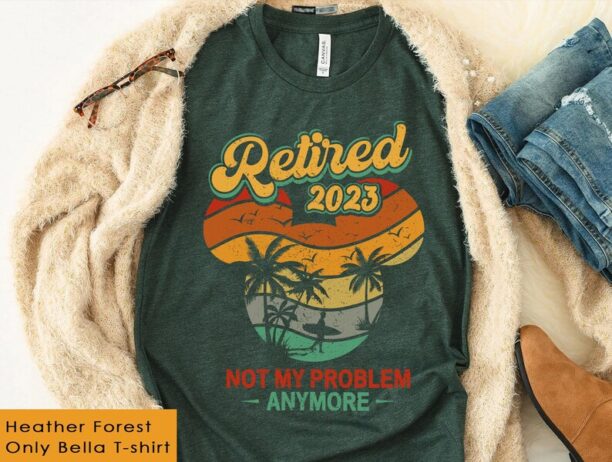 Retro Sunset Disney Retired 2023 Not My Problem Anymore Shirt / Mickey Retirement T-shirt / Walt Disney World Tee /