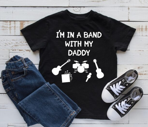 I'm In A Band With My Daddy Toddler T-Shirt Daddys Mommys Dad Little Rocker Rockstar Youth T Shirt Heavy Metal Rock N