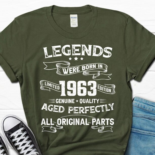 60th Birthday Gift, Legends Were Born In 1963 Shirt, Birthday Gift for Men, Husband Birthday Tee, Turning 60 Gift