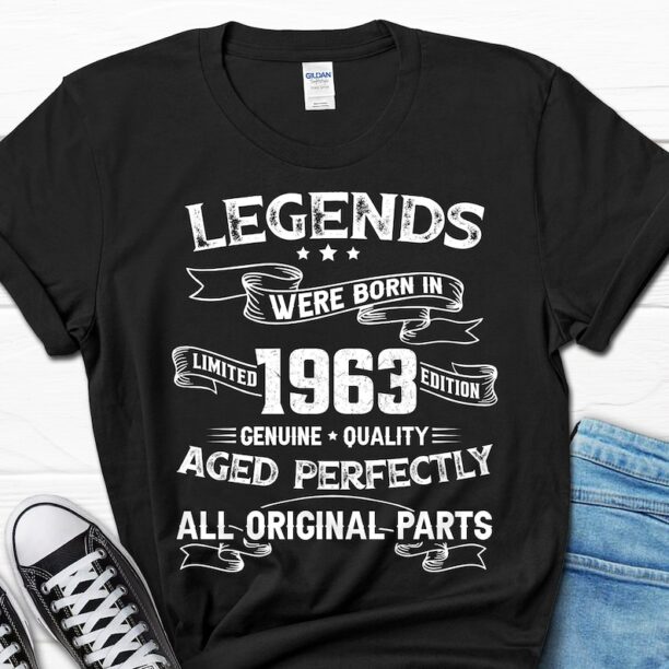 60th Birthday Gift, Legends Were Born In 1963 Shirt, Birthday Gift for Men, Husband Birthday Tee, Turning 60 Gift