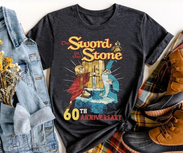 Retro Sword In The Stone 60Th Anniversary 60 Years 1963 2023 Shirt / Walt Disney World T-shirt / Disneyland Family Trip