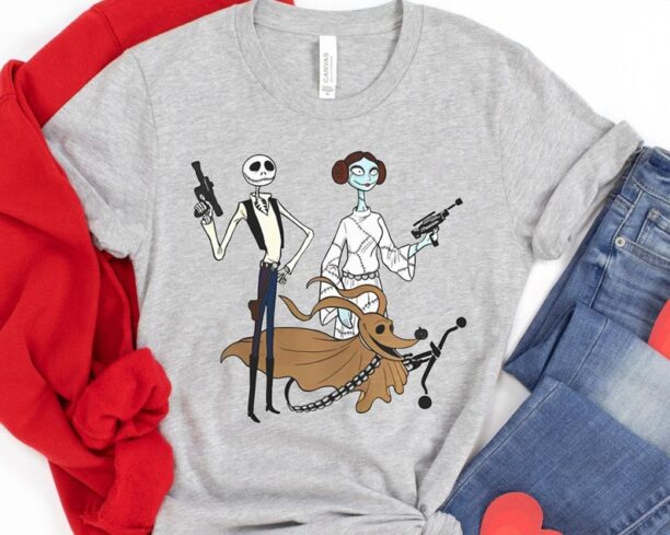 Jack Sally Zero Costume Hand Solo Princess Leia Chewie Chewbacca Shirt / Disney Star Wars T-shirt / Disneyland Trip /