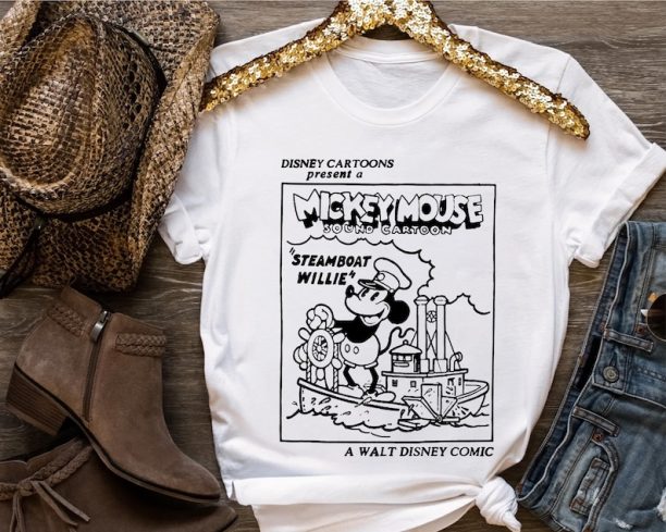 Retro Disney Steamboat Willie Mickey Mouse Sound Cartoon 1928 Vintage Shirt