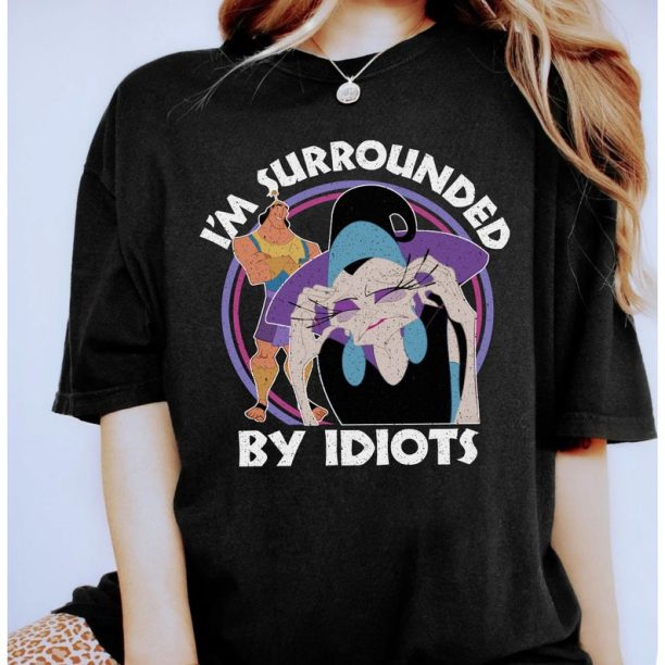 Retro Disney The Emperor's New Groove Villains Yzma Kronk Surrounded By Idiots Shirt