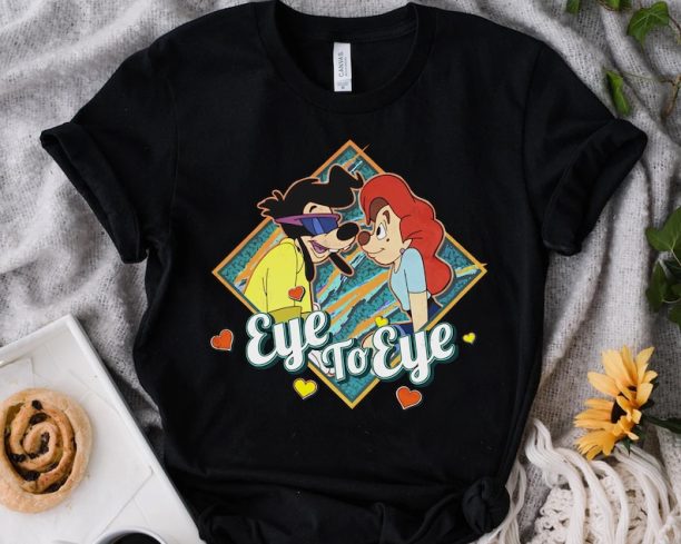 Retro 90s Disney Couples A Goofy Movie Powerline Roxanne Eye To Eye Shirt