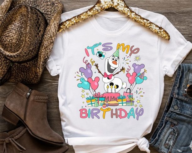 Disney Frozen Characters Olaf Custom Presents It's My Birthday Shirt