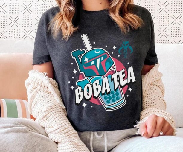 Funny Boba Fett Bubble Tea Shirt / Star Wars Bounty Hunter T-shirt / Galaxy's Edge Shirt / Disney World Tee / Disneyland