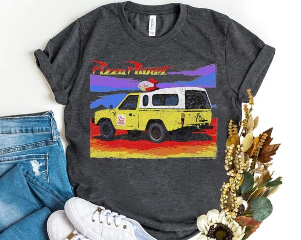 Disney Pixar Toy Story Pizza Planet Truck Distressed Retro Shirt