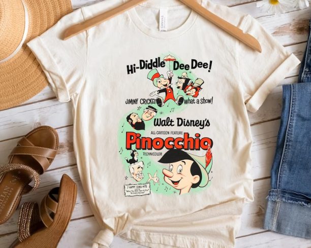 Disney Pinocchio Vintage Comics Book Poster Shirt