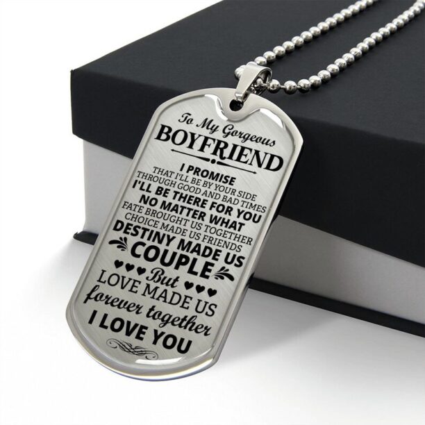 Soulmate Boyfriend Dog Tag Necklace, Anniversary Dog Tag Necklace, Gift For Soulmate Love, Valentines for Him