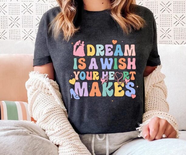 Cinderella Princess Shirt / A Dream Is A Wish Your Heart Makes Shirt / Disney Song Lyrics / Disney World T-shirt /