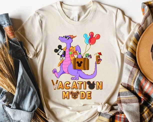 Disney Epcot Funny Figment & Mickey Mouse Vacation Mode Shirt