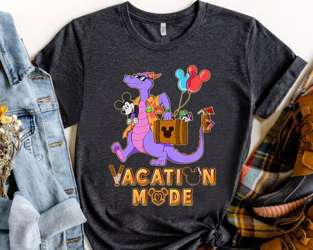 Disney Epcot Funny Figment & Mickey Mouse Vacation Mode Shirt