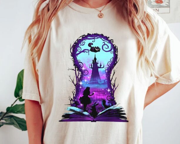 Retro Disney Alice In Wonderland Characters Cheshire Hatter Shirt