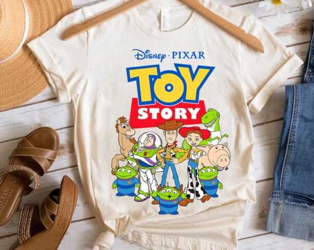 Retro Disney Pixar Toy Story Vintage Group Portrait Logo Shirt