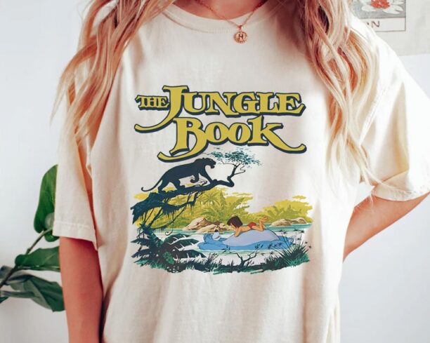 Disney The Jungle Book Mowgli Baloo Bagheera Comic Retro Shirt