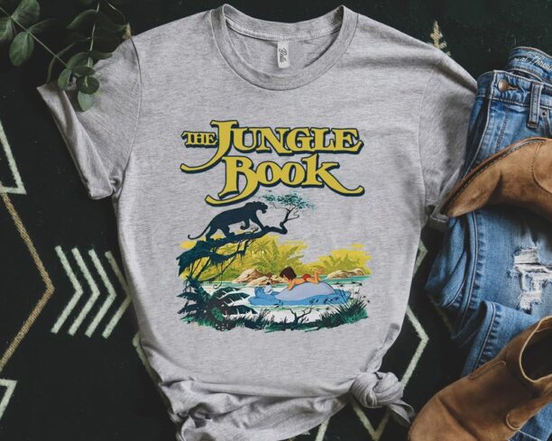 Disney The Jungle Book Mowgli Baloo Bagheera Comic Retro Shirt