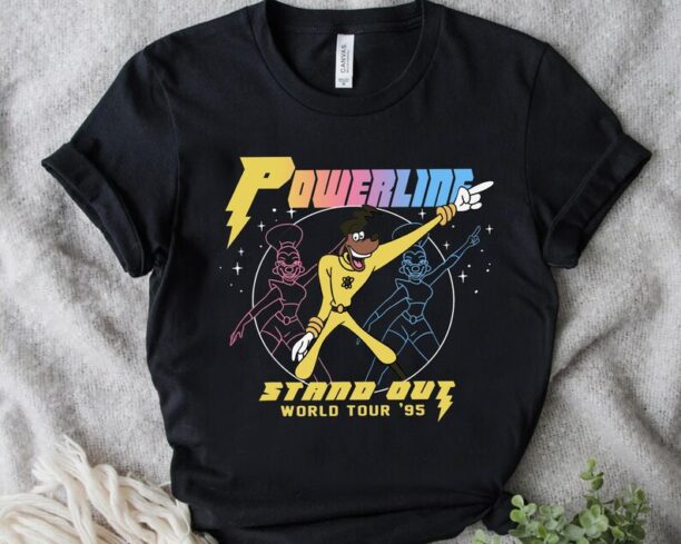 Disney A Goofy Movie Powerline World Tour 95 Retro 80s T-shirt