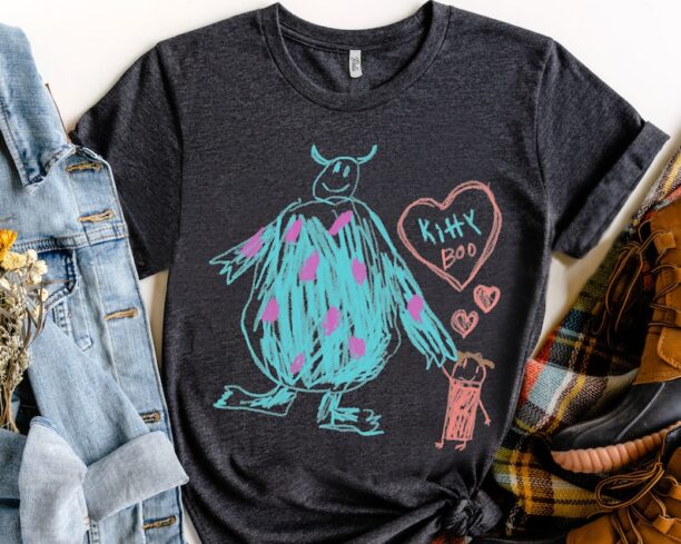 Disney and Pixar’s Monsters Inc Cute Sulley Kitty and Boo Shirt