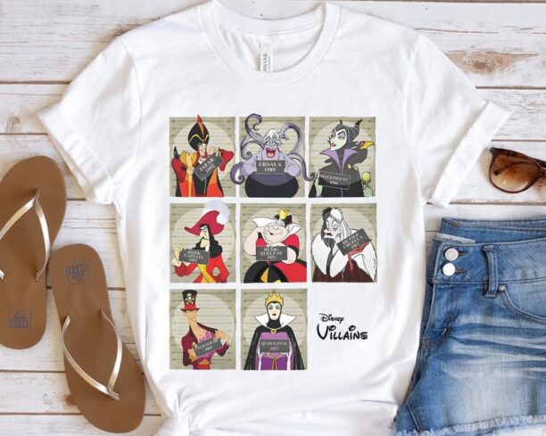 Disney Villains Mugshot Squad Ursula Evil Queen Cruella Shirt