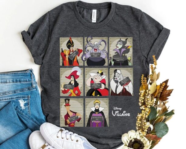 Disney Villains Mugshot Squad Ursula Evil Queen Cruella Shirt