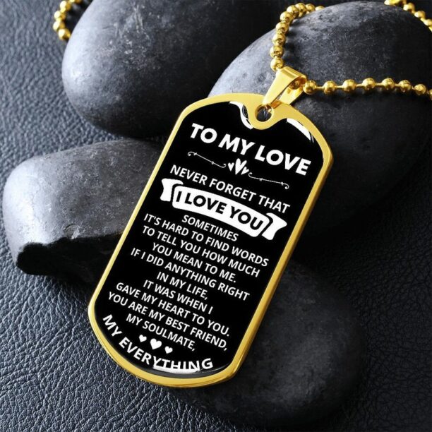 Soulmate To My Love Dog Tag Necklace, Anniversary Dog Tag Necklace, Gift For Soulmate Love, Valentines for Him